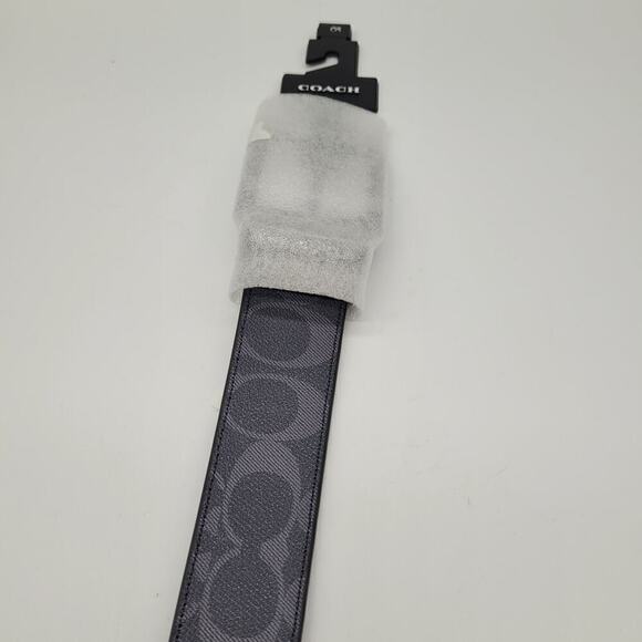 NWT Coach Harness Buckle Cut To Size Reversible Men's Belt 38 Mm Charcoal Black - Picture 9 of 13